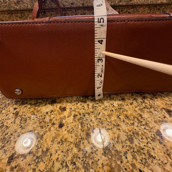 Bostanten Tan Leather Laptop Bag Briefcase Tote - Picture 4 of 13